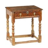 AN UNUSUAL WILLIAM AND MARY LABURNUM OYSTER VENEERED AND OAK SIDE TABLE