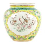 A CHINESE 19TH CENTURY FAMILLE ROSE JARDINIERE