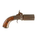 AN EARLY 19TH CENTURY PEPPERBOX PERCUSSION POCKET PISTOL