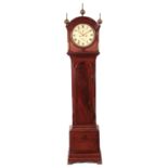 J. TURNER, LONDON. A REGENCY FIGURED MAHOGANY DOMESTIC REGULATOR LONGCASE CLOCK