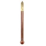 J DUNN, 50 HANOVER STREET, EDINBURGH. A GEORGE III MAHOGANY STICK BAROMETER