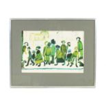 A.R.R. LAURENCE STEPHEN LOWRY (1887-1976) SIGNED PRINT 'PEOPLE STANDING ABOUT'