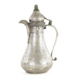 A 19TH CENTURY PERSIAN SILVER EWER