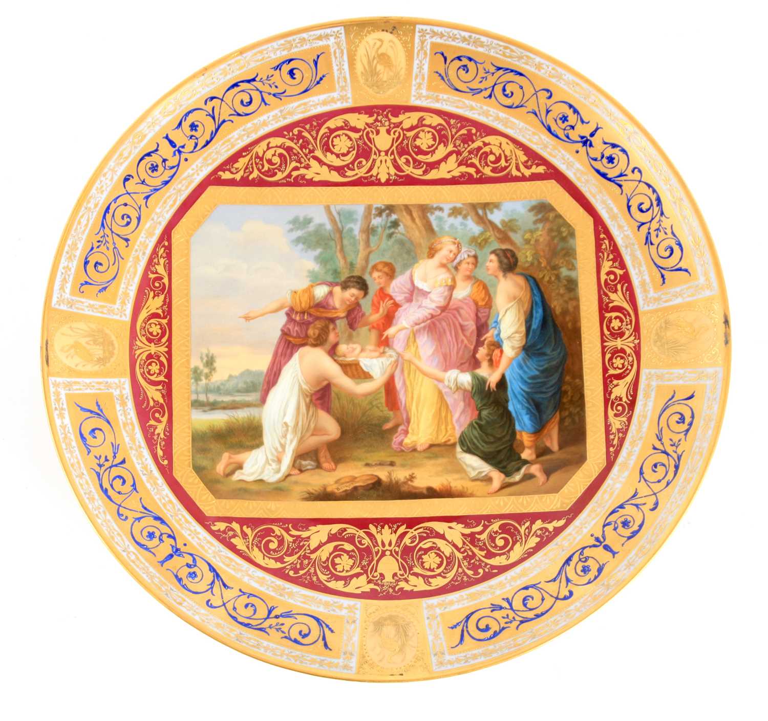 A FINE 19TH CENTURY ROYAL VIENNA SHALLOW CABINET PLATE