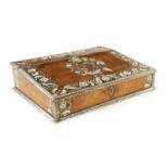 A GOOD 18TH CENTURY ANGLO INDIAN BONE INLAID HARDWOOD DESK BOX