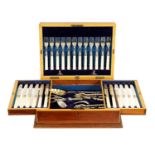 A LATE 19TH CENTURY BOXED 32 PEICE SILVER PLATE DESSERT SERVICE