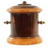 A 19TH CENTURY WELL FIGURED LIGNUM VITAE STRING BOX