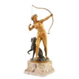 PROFESSOR OTTO POERTZEL (1876-1963) A STYLISH ART DECO FIGURAL BRONZE SCULPTURE