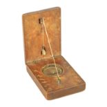 AN 18TH CENTURY CONTINENTAL WALNUT POCKET SUNDIAL/COMPASS