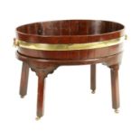 A MID 18TH CENTURY MAHOGANY OVAL OPEN WINE COOLER