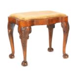 AN 18TH CENTURY STYLE WALNUT DRESSING STOOL