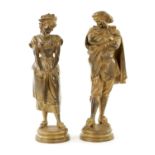 LEOPOLD HARZE (1831-1893) A PAIR OF LATE 19TH CENTURY FIGURAL GILT BRONZE SCULPTURES