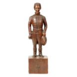 AN 18TH CENTURY WALNUT CARVED FIGURE OF THE DUKE OF WELLINGTON