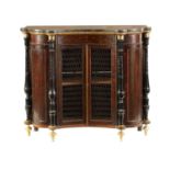 A REGENCY SIMULATED ROSEWOOD SIDE CABINET