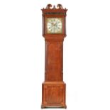 JOHN TETLOW, ECCLES. A GEORGE III OAK AXE-MOON EIGHT DAY LONGCASE CLOCK