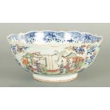 A LARGE 18TH/19TH CENTURY CHINESE FAMILLE ROSE PORCELAIN BOWL