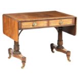 A REGENCY FIGURED ROSEWOOD DROP-END SOFA TABLE