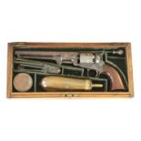 A CASED COLT MODEL 1851 LONDON NAVY PERCUSSION REVOLVER.