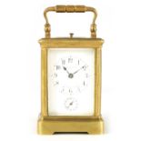 HENRI CAPT, GENEVE. A SMALL LATE 19TH CENTURY REPEATING CARRIAGE CLOCK