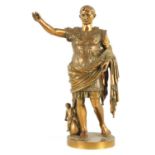 A 19TH CENTURY GILT BRONZE FIGURE OF AUGUSTUS AFTER BOSCHETTI