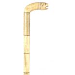 AN EARLY 19TH CENTURY SEGMENTED BONE WALKING STICK