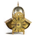 SAMUEL TOWNSON, LONDON. A LATE 17TH CENTURY WINGED BRASS LANTERN CLOCK