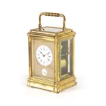 T. MARTIN & CO. REGENT STREET, LONDON A 19TH CENTURY FRENCH GILT BRASS GORGE CASE PETITE SONNERIE CA