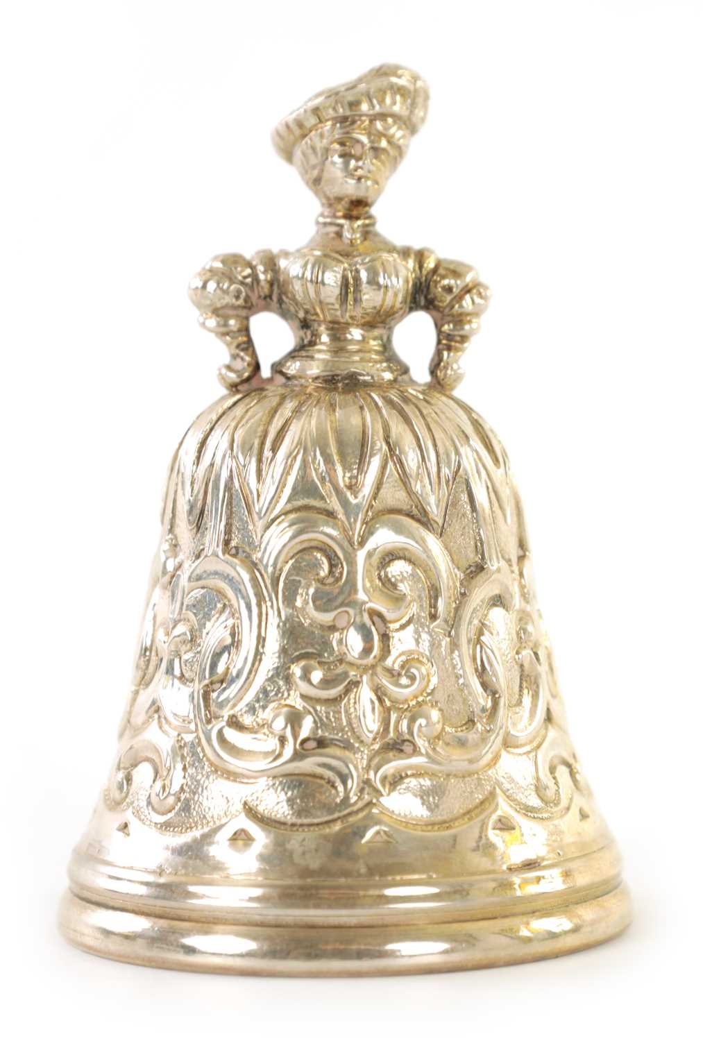 A LATE 19TH CENTURY DUTCH EMBOSSED MINIATURE BELL