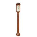 PORRI, NOTTINGHAM. A REGENCY MAHOGANY STICK BAROMETER