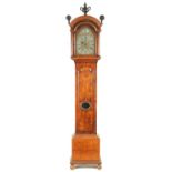 FROMANTEEL & CLARKE. AN EARLY 18TH CENTURY BURR WALNUT LONGCASE CLOCK