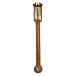 JAS. GATTY, 132 HOLBORN, LONDON. A GEORGE III MAHOGANY STICK BAROMETER