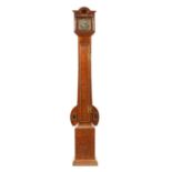 A 19TH CENTURY GEORGIAN STYLE OAK WEIGHT DRIVEN MINIATURE LONGCASE CLOCK