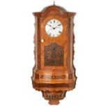 A RARE EARLY 20TH CENTURY INLAID WALNUT ELECTRIQUE BRILLIE MASTER CLOCK