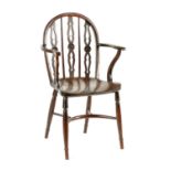 A 19TH CENTURY YEW-WOOD WINDSOR CHAIR