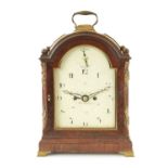 JOHN BANCROFT, SCARBOROUGH. A GEORGE III TRIPLE PAD TOP ORMOLU MOUNTED MAHOGANY BRACKET CLOCK