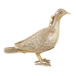 A LATE 19TH CENTURY NOVELTY SILVER BIRD CLOCK