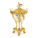 A 19TH CENTURY FRENCH ORMOLU AND SERVES STYLE POT POURRI