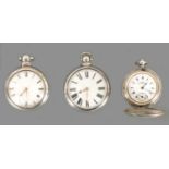 A COLLECTION OF THREE SILVER POCKET WATCHES