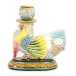 A STYLISH ART NOUVEAU MAJOLICA CANDLE HOLDER