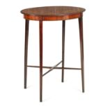 A GEORGE III SHERATON DESIGN OVAL MAHOGANY OCCASIONAL TABLE