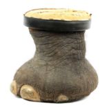 A 19TH CENTURY ELEPHANTS FOOT STOOL