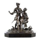 A LATE 19TH CENTURY FRENCH PATINATED BRONZED SCULPTURE