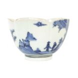 AN 18TH CENTURY JAPANESE BLUE AND WHITE PORCELAIN BOWL