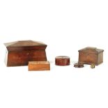 A COLLECTION OF FIVE 19TH CENTURY BOXES AND TEA CADDIES