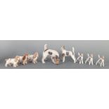 A COLLECTION OF ROYAL COPENHAGEN PORCELAIN FIGURES OF DOGS
