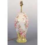 A MOORCROFT LAMP IN THE SPRING BLOSSOM DESIGN