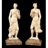 A PAIR OF LATE 19TH CENTURY NEO-CLASSICAL CARVED IVORY STATUES