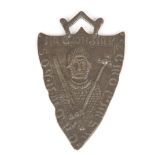 A RARE EARLY PERIOD SOLID SILVER PATINATED BADGE