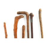 A COLLECTION OF SIX 19TH CENTURY WALKING CANES