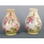 A PAIR OF MOORCROFT SPRING BLOSSOM PATTERN BALUSTER SHAPED VASES